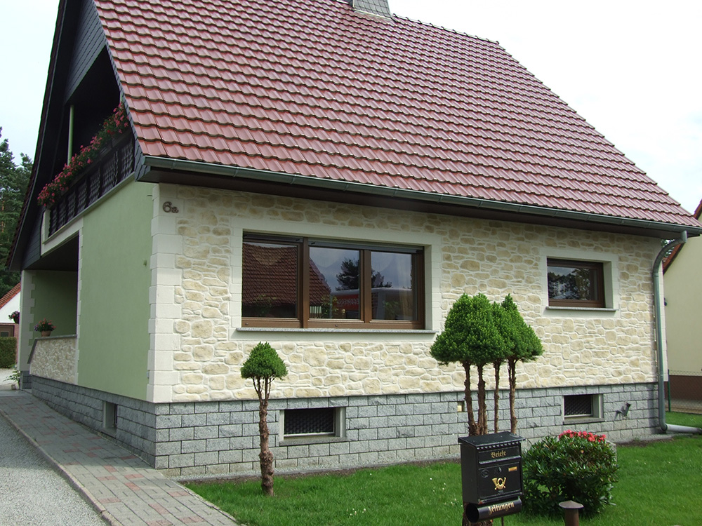 Naturstein Putz Decopierre Außenfassade